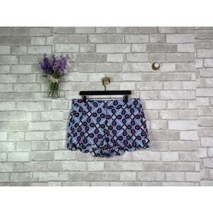 Crown & Ivy Scalloped Hem Blue Shorts